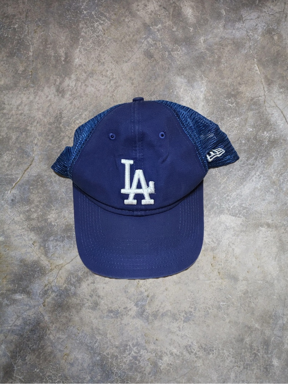 NEW ERA LA LOS ANGELES DODGERS BLUE MESH HAT TRUCKER SNAPBACK BASEBALL CAP